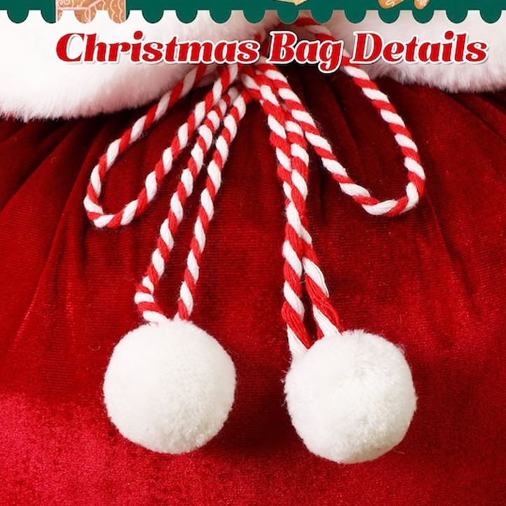 Personalized Cute Cartoon Santa Hat Snowman Initial Drawstring Gift Bag with Name Christmas Gift