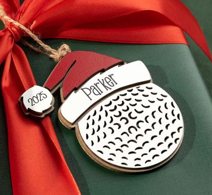 Personalized Sports with Santa Hat Christmas Ornament with Custom Name and Year for Christmas Gifts
