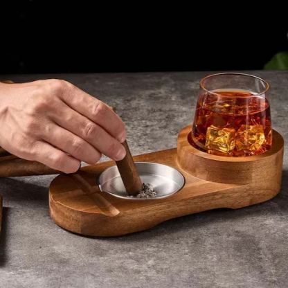 [Copy]Personalized Cigar Acacia Wood Ashtray, Great Gift for Men, Unique Ashtray, Cigar Accessory, Husband & Fathers Gift, Groomsman Gift