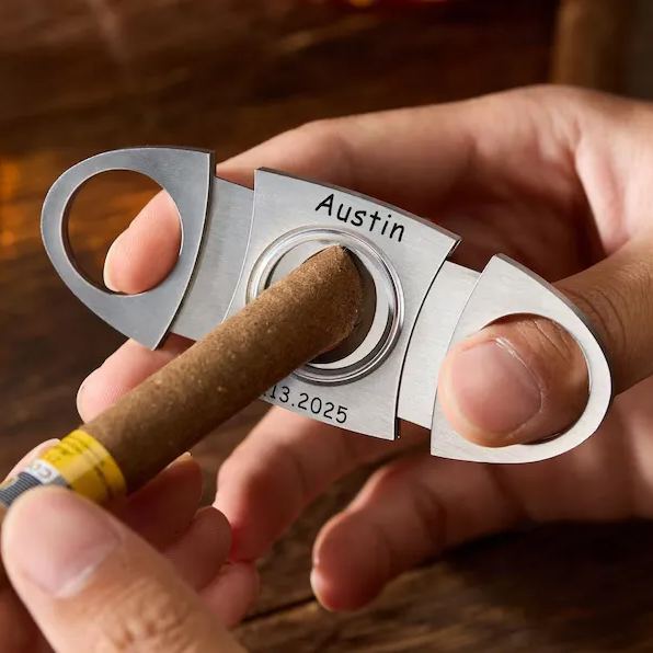 Engraved Cigar Cutter for Men Gift for Groomsman Personalized Cigar Cutter For Dad, Groomsman Gift Proposal Custom Cigar Accessories For Him