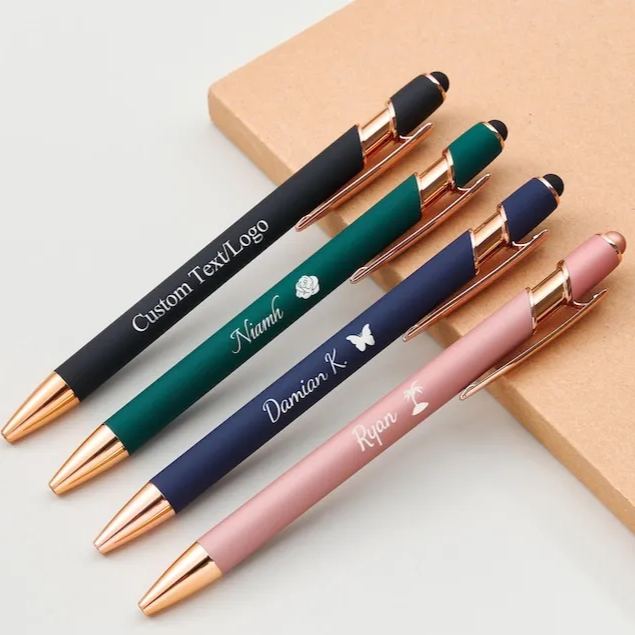 Engraved Ballpoint Pen with Touch Head, Custom Text & Logo Office Supplies Pens, Personalized Company Giveaway Pen, Gift For Colleague