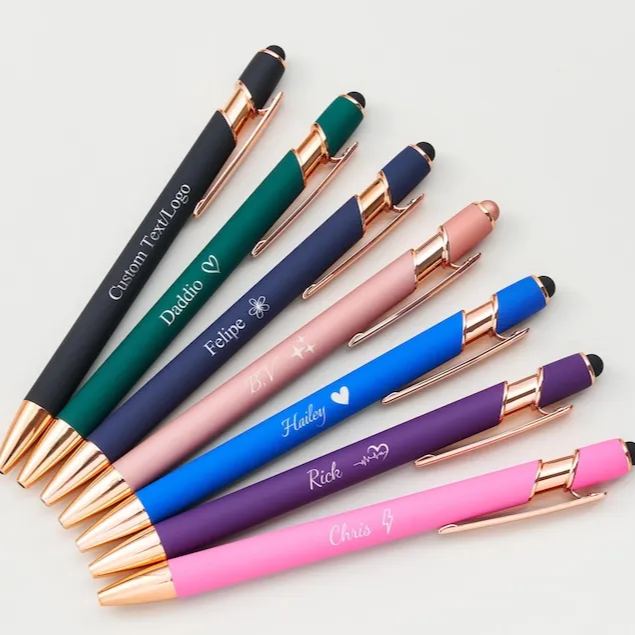 Engraved Ballpoint Pen with Touch Head, Custom Text & Logo Office Supplies Pens, Personalized Company Giveaway Pen, Gift For Colleague