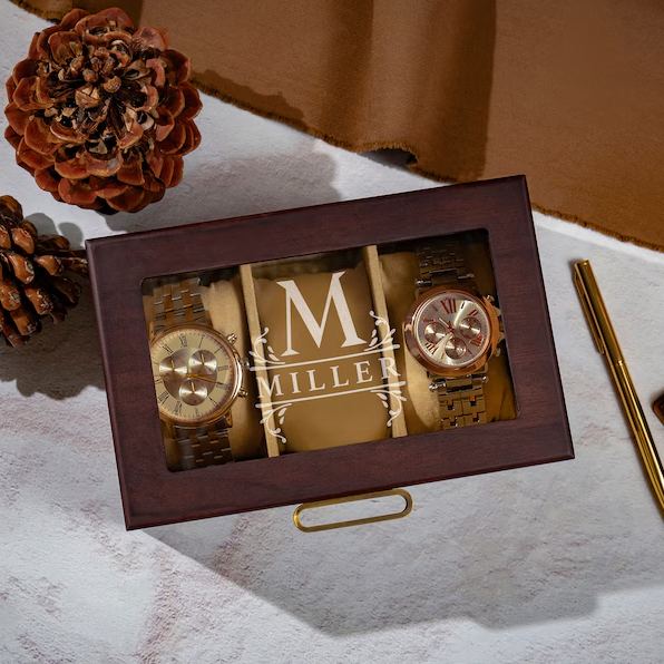 Watch Box Personalized Boyfriend Gift, Watch Case for Men, Gifts for Dad, Grandpa, Watch Storage Case, Christmas Gift for Husband