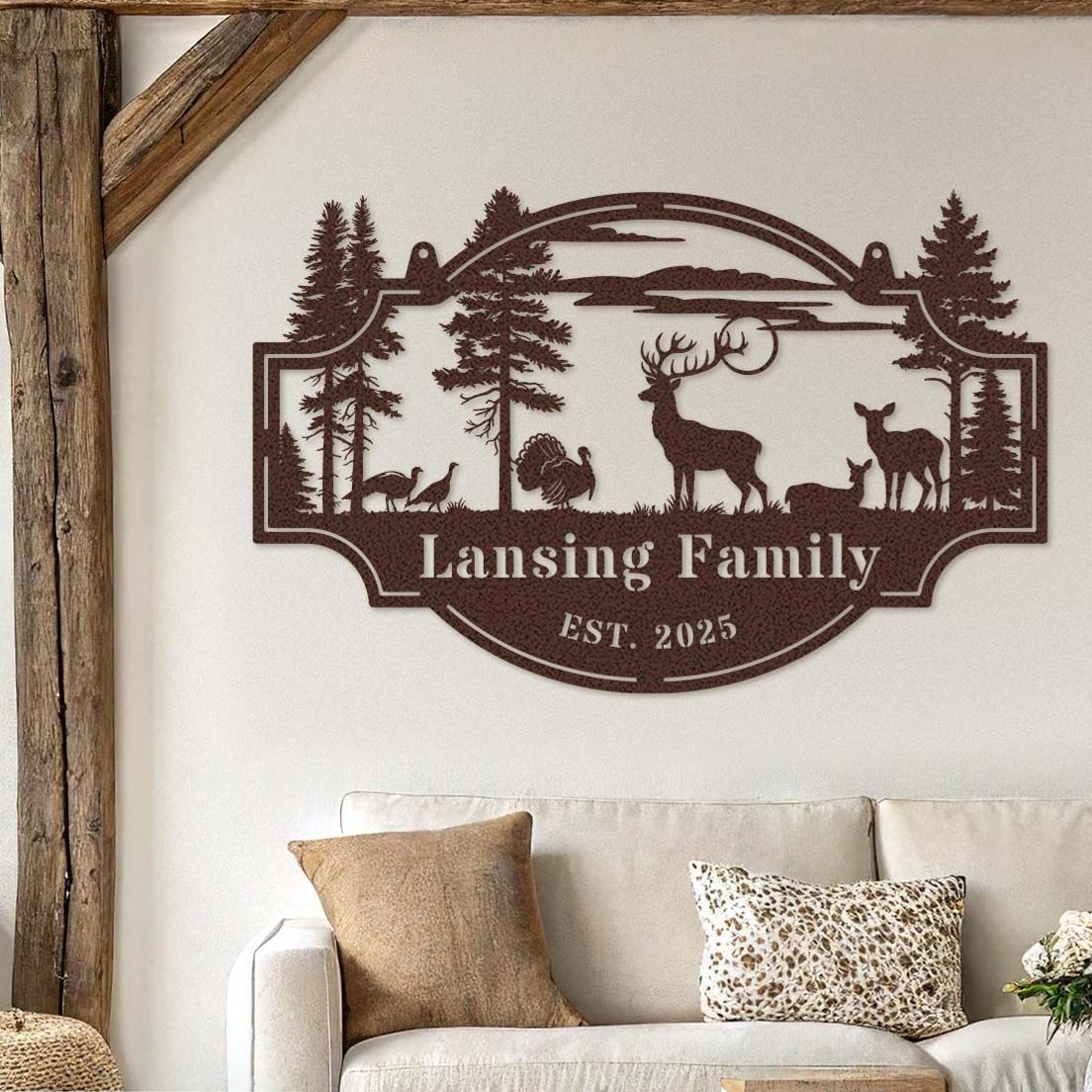 Deer Forest Horizontal Monogram