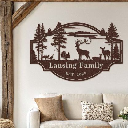 Deer Forest Horizontal Monogram