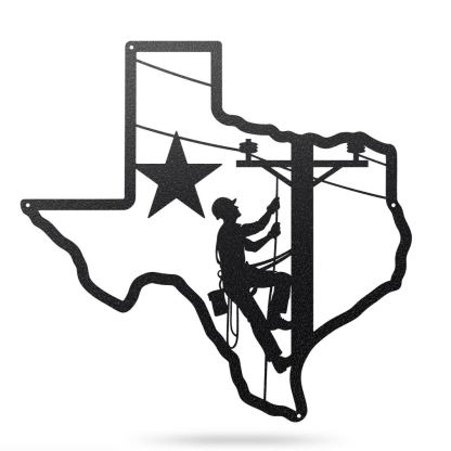 Texas Lineman Steel Wall Art