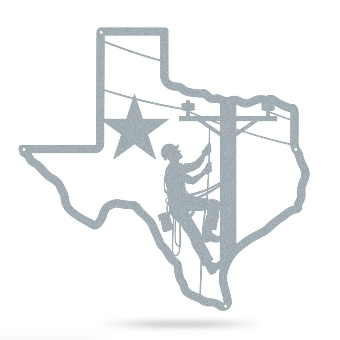 Texas Lineman Steel Wall Art