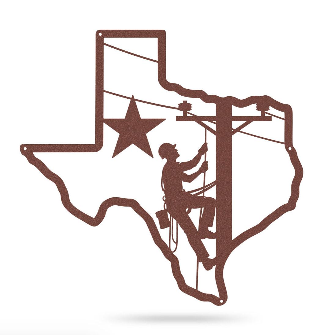 Texas Lineman Steel Wall Art