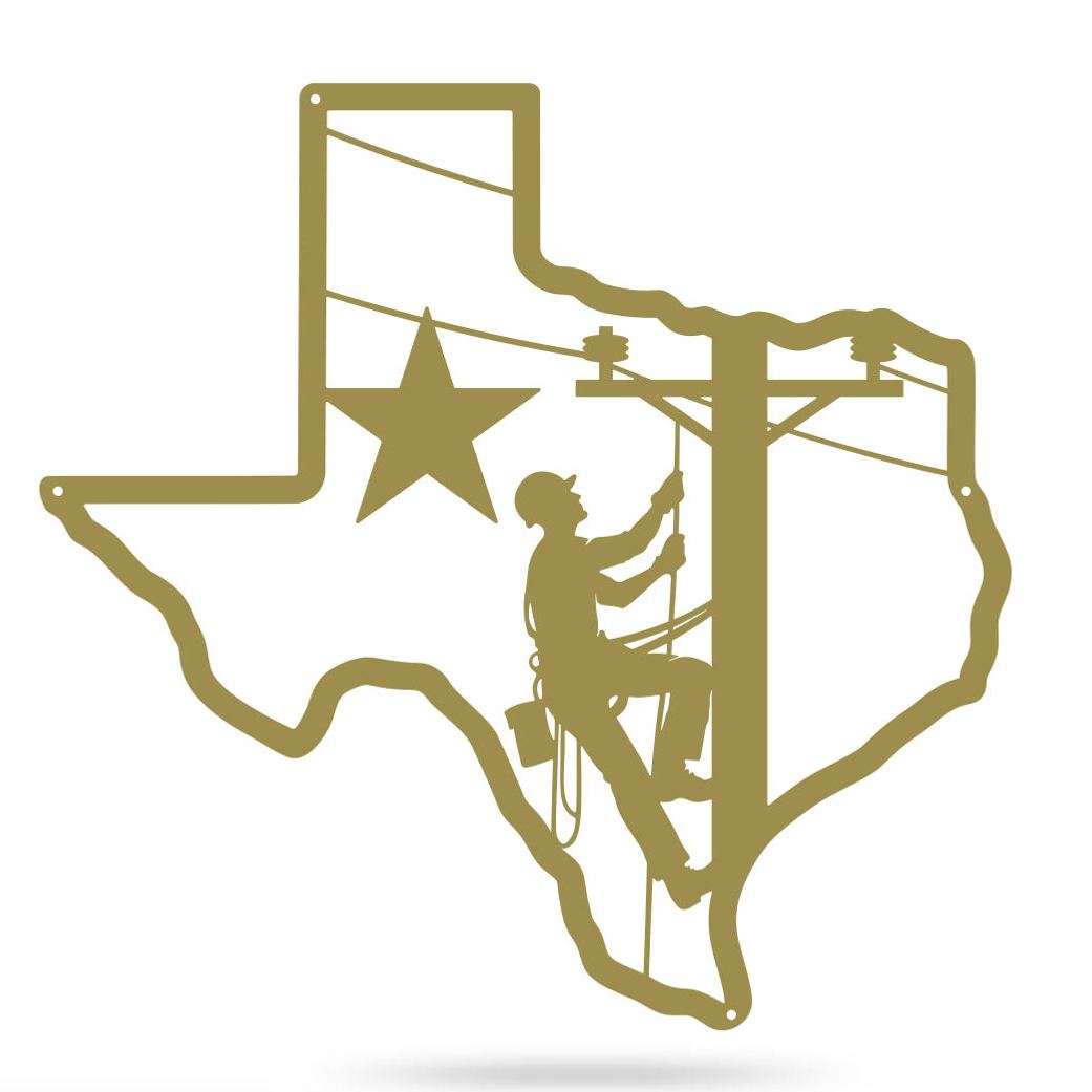 Texas Lineman Steel Wall Art
