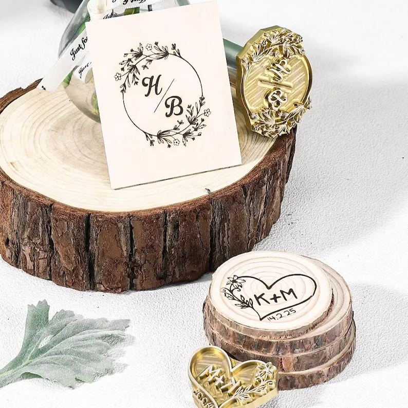 [Copy]Wreath Wedding Branding Iron,Customized Wedding Gift Wood burning Tool,Custom wedding branding iron for wood