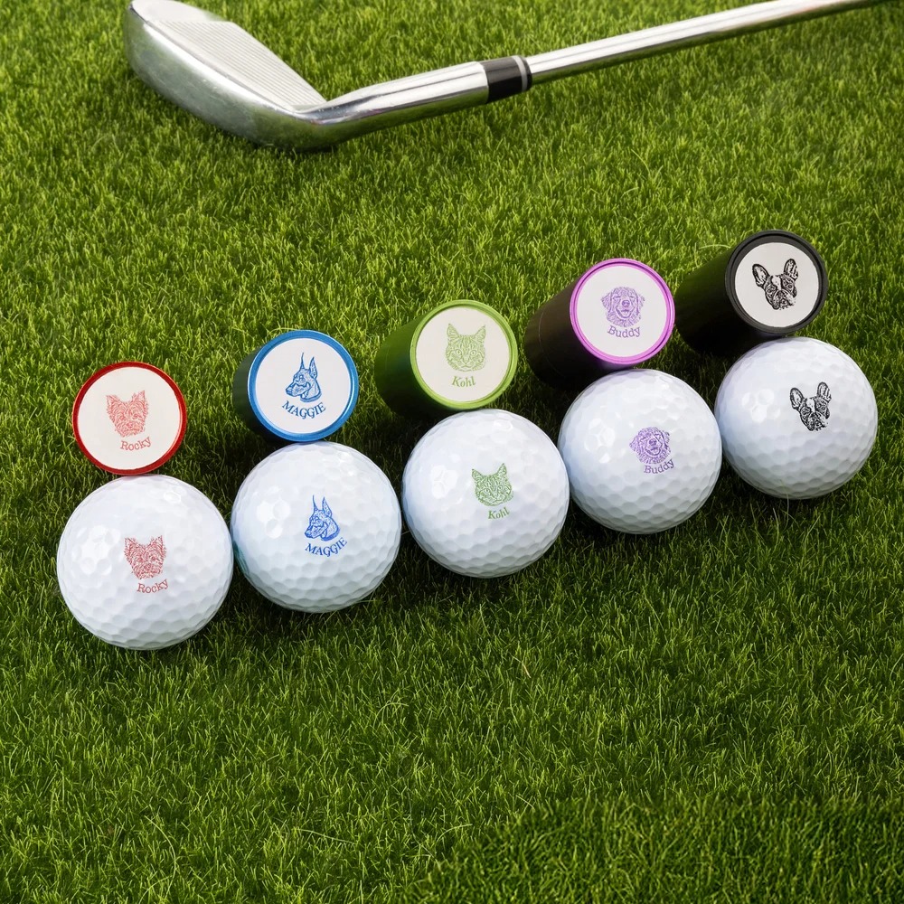 Personalized Pet Avatar Face Photo Golf Ball Stamp with Name Ball Identification Mark Birthday Club Training Gift for Golf Players Enthusiasts