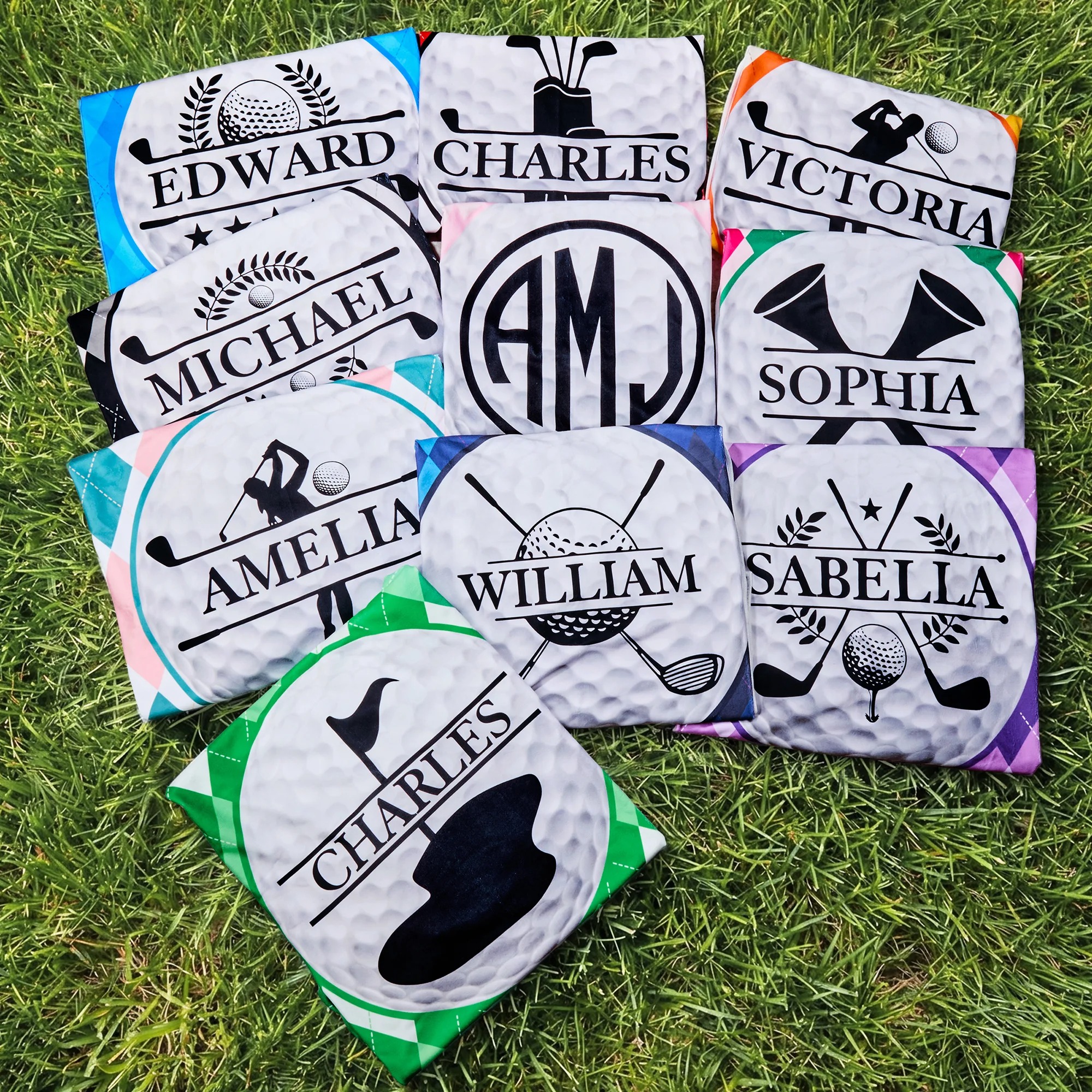 Personalized Golf Club Golf Cart Seat Cover with 1-10 Names and Title Golf Course Accessories Father's Day Birthday Gift for Father Golf Lover