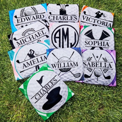 Personalized Golf Club Golf Cart Seat Cover with 1-10 Names and Title Golf Course Accessories Father's Day Birthday Gift for Father Golf Lover