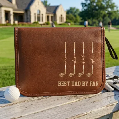 Personalized Leather Golf Organizer Bag | Custom Golf Gift Set & Tool Kit Accessory Pouch | Birthday Father's Day Gift for Dad Grandpa