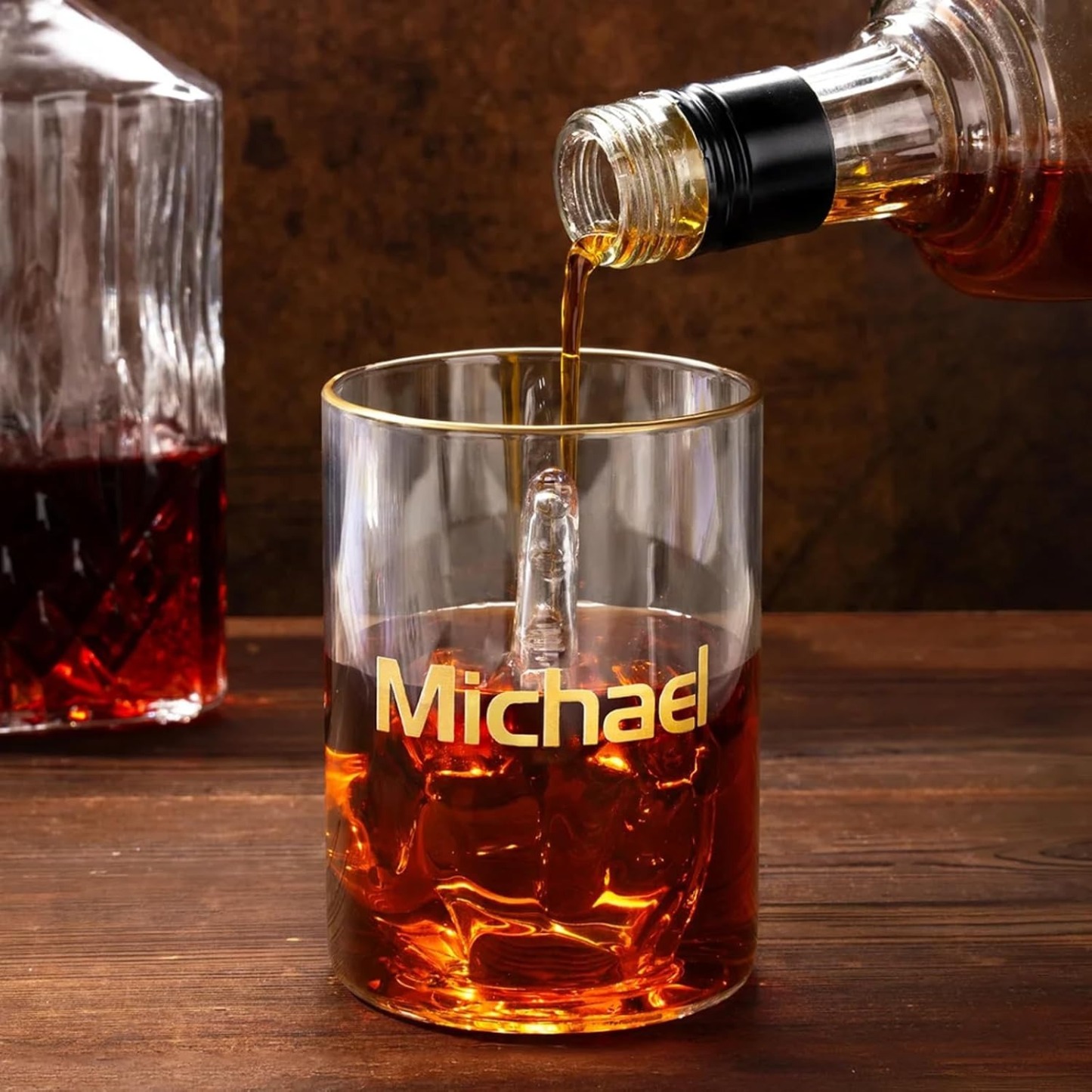 Personalized Middle Finger Funny Whiskey Glass, 12.5 OZ Glass for Scotch, Bourbon, 3D Middle Finger Design, Fun Gag Gifts for Men, Dad, Husband, Boyfriends, Party Favor, Valentine's Gifts