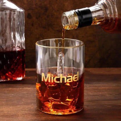 Personalized Middle Finger Funny Whiskey Glass, 12.5 OZ Glass for Scotch, Bourbon, 3D Middle Finger Design, Fun Gag Gifts for Men, Dad, Husband, Boyfriends, Party Favor, Valentine's Gifts