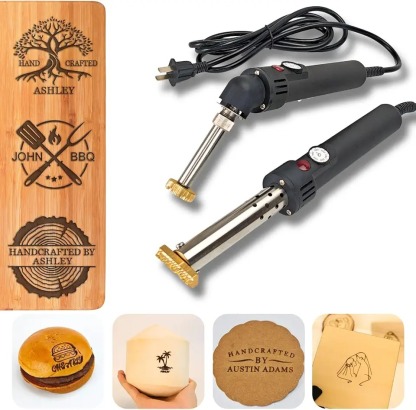 Custom Electric Wood Branding Iron - Personalized Logo Temperature-controlled Wood Burning Stamp, Metal Branding Iron for Leather Food Meat, Letter Branding Irons Gifts for Weddings & Handcraft
