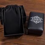Personalized Monogram PU Leather Portable Cigar Humidor Case with Name and Date Birthday Wedding Gift for Men Cigar Enthusiasts Christmas Gift For Dad