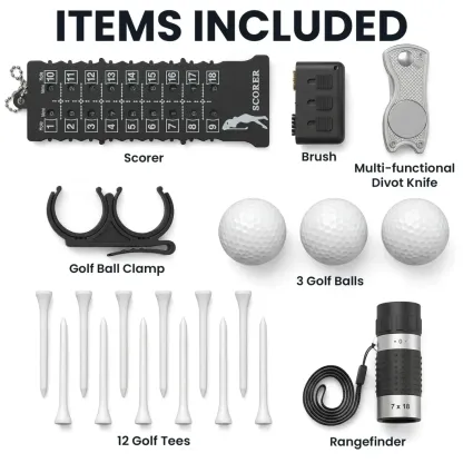 Personalized Leather Golf Organizer Bag | Custom Golf Gift Set & Tool Kit Accessory Pouch | Birthday Father's Day Gift for Dad Grandpa