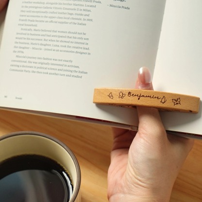 Personalized Birth Flower Wooden Thumb Book Page Holder with Engraved Name Book Accessories Birthday Gift for Book Lovers Bookworms