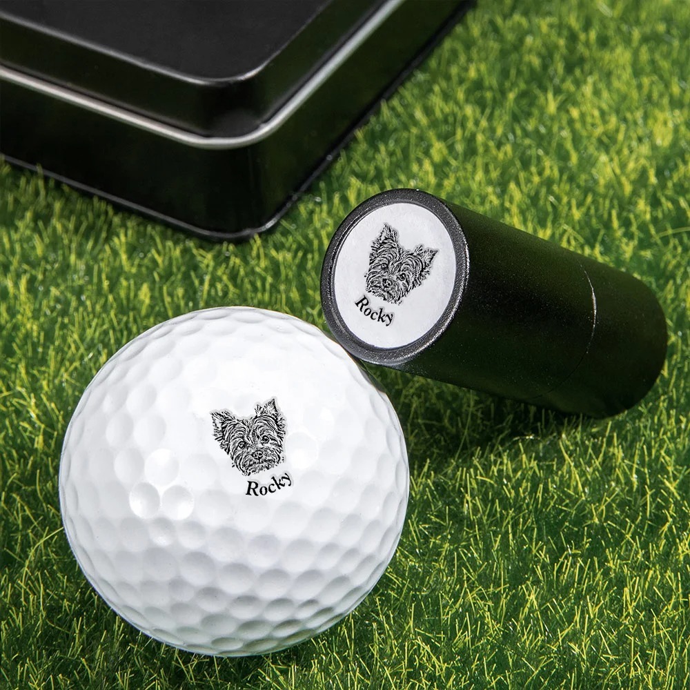 Personalized Pet Avatar Face Photo Golf Ball Stamp with Name Ball Identification Mark Birthday Club Training Gift for Golf Players Enthusiasts