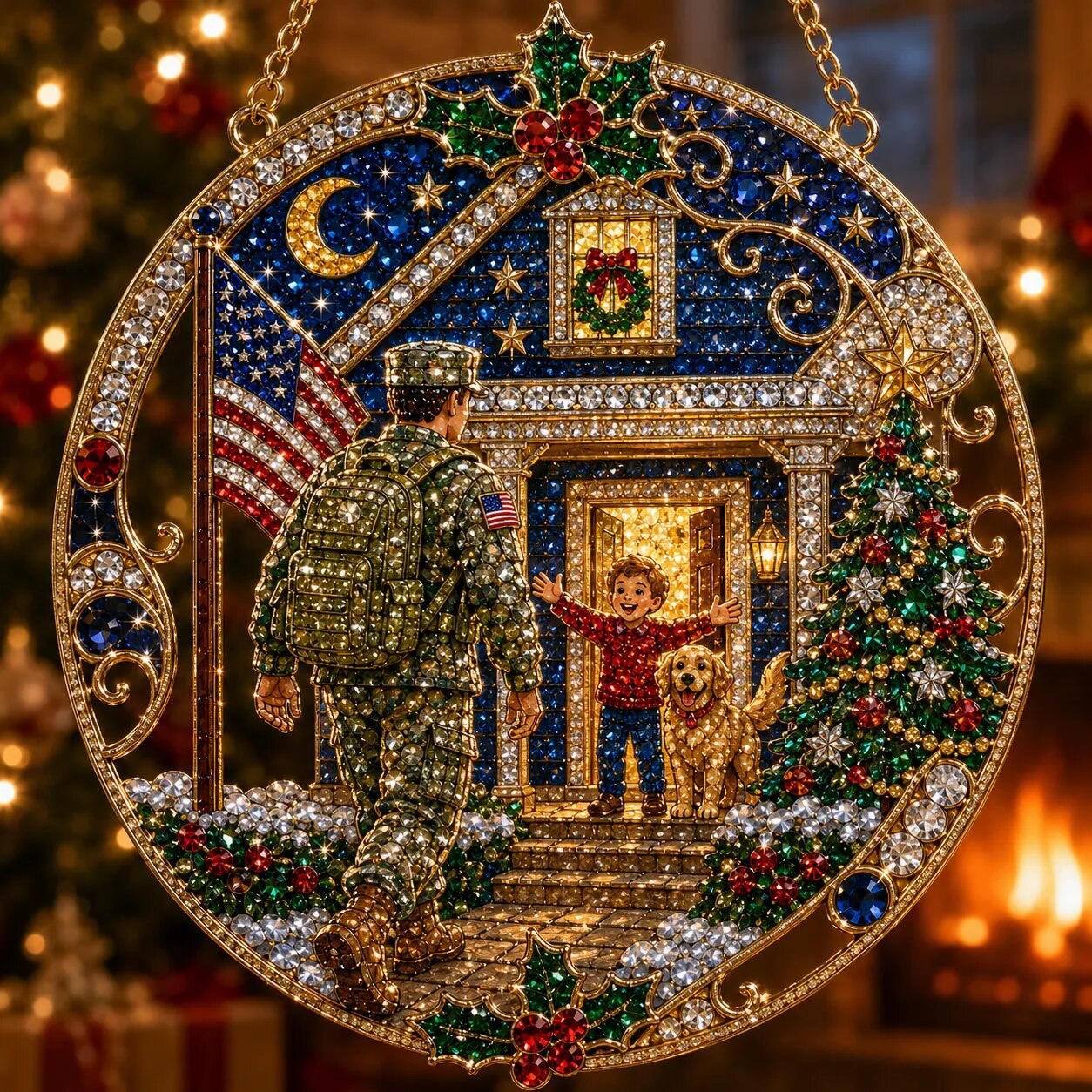 🎅✨ Christmas Diamond Art Ornament Kit – Sparkling DIY Window Ornament