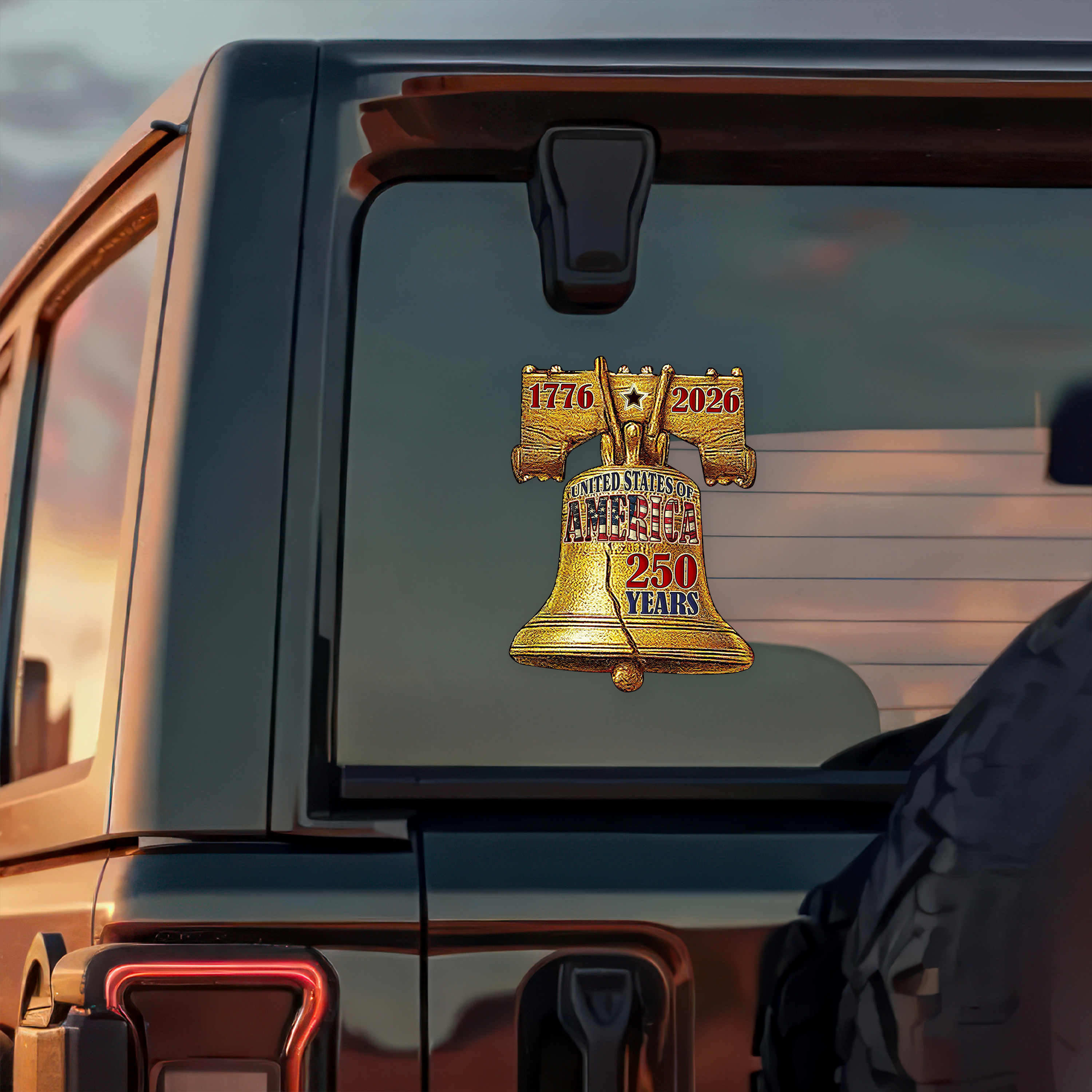 250 Years of America, 1776-2026 Liberty Bell Decoration, Patriotic Car Window Decal Sticker HO82 901084