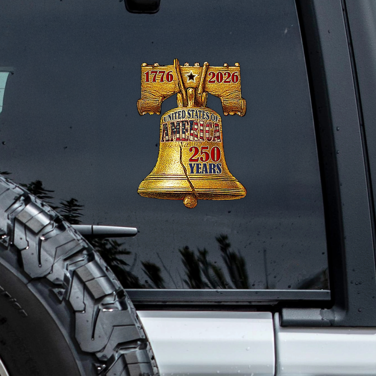 250 Years of America, 1776-2026 Liberty Bell Decoration, Patriotic Car Window Decal Sticker HO82 901084