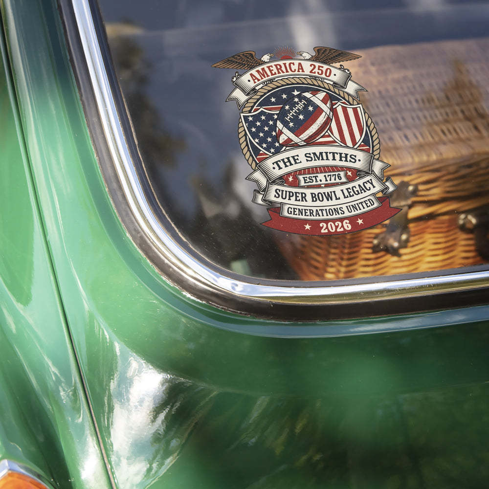 Custom Family Name American 250 Super Bowl Legacy Car Window Decal Sticker LM32 897873