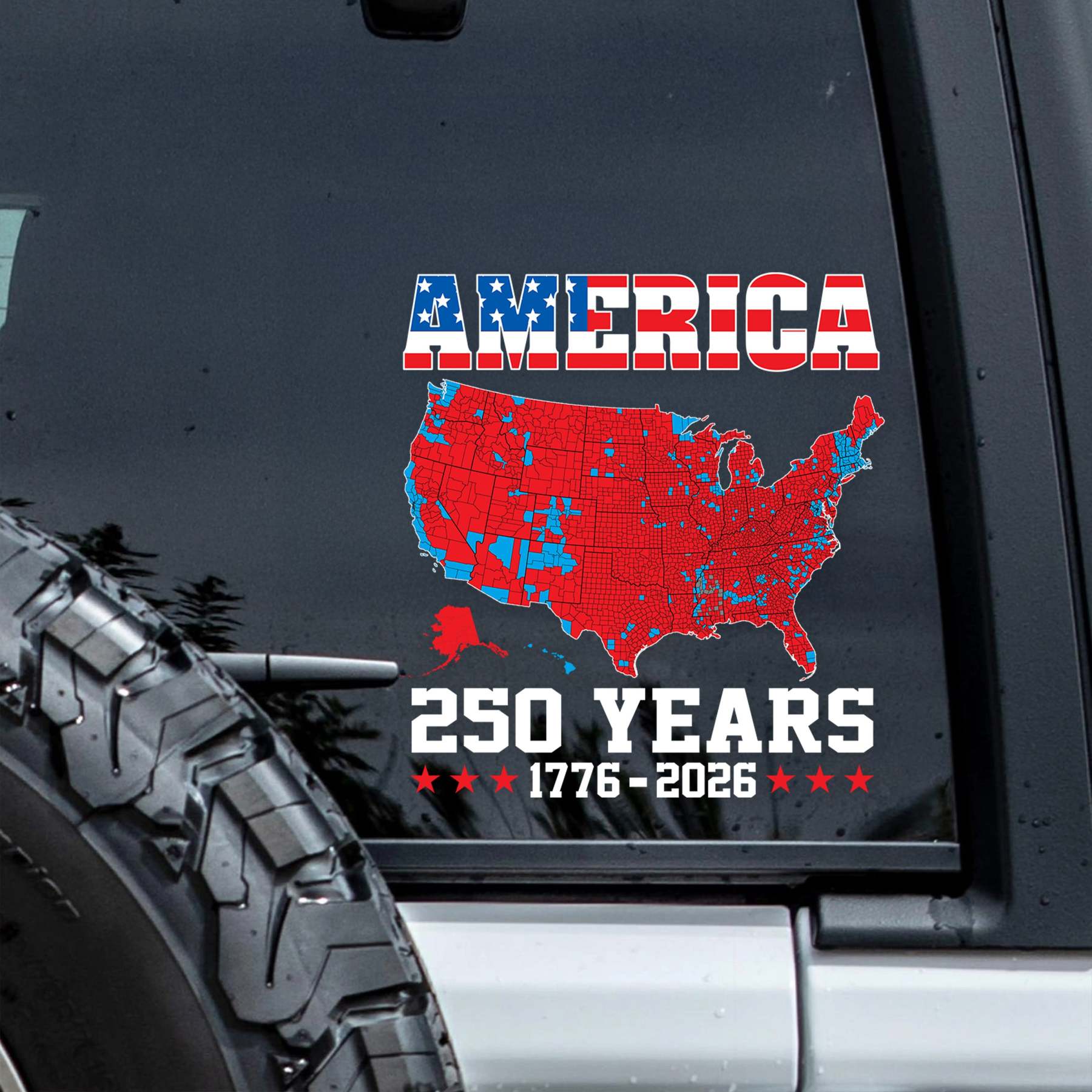 America 250 Years 1776 - 2026 Car Window Decal Sticker TH10 898517