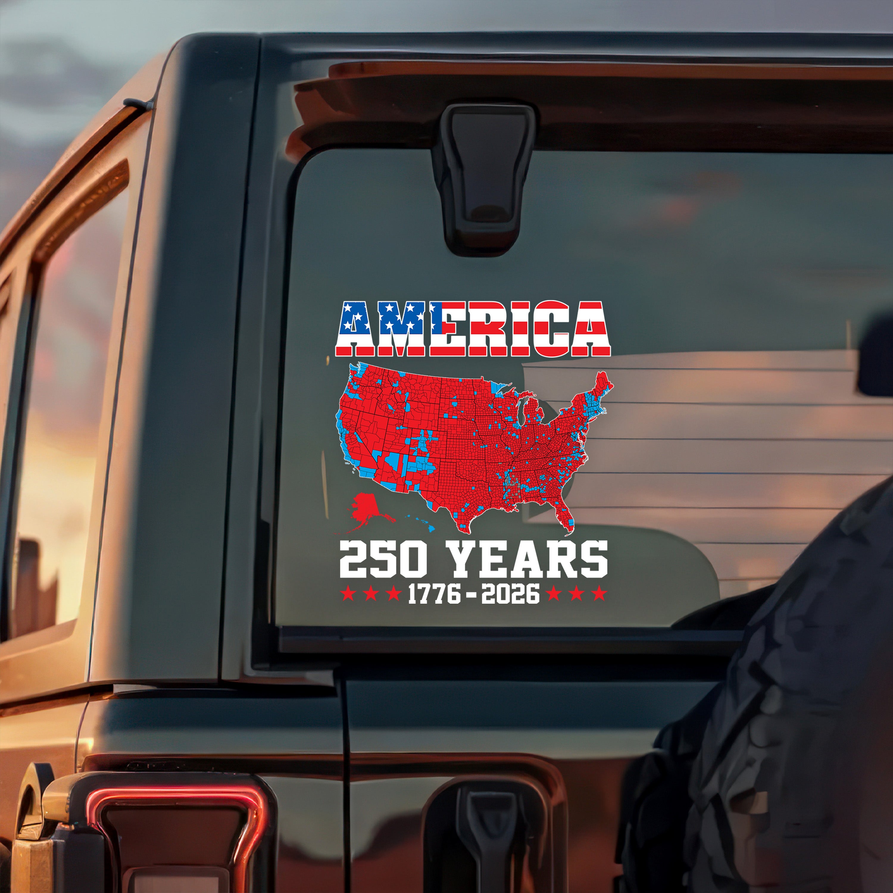 America 250 Years 1776 - 2026 Car Window Decal Sticker TH10 898517