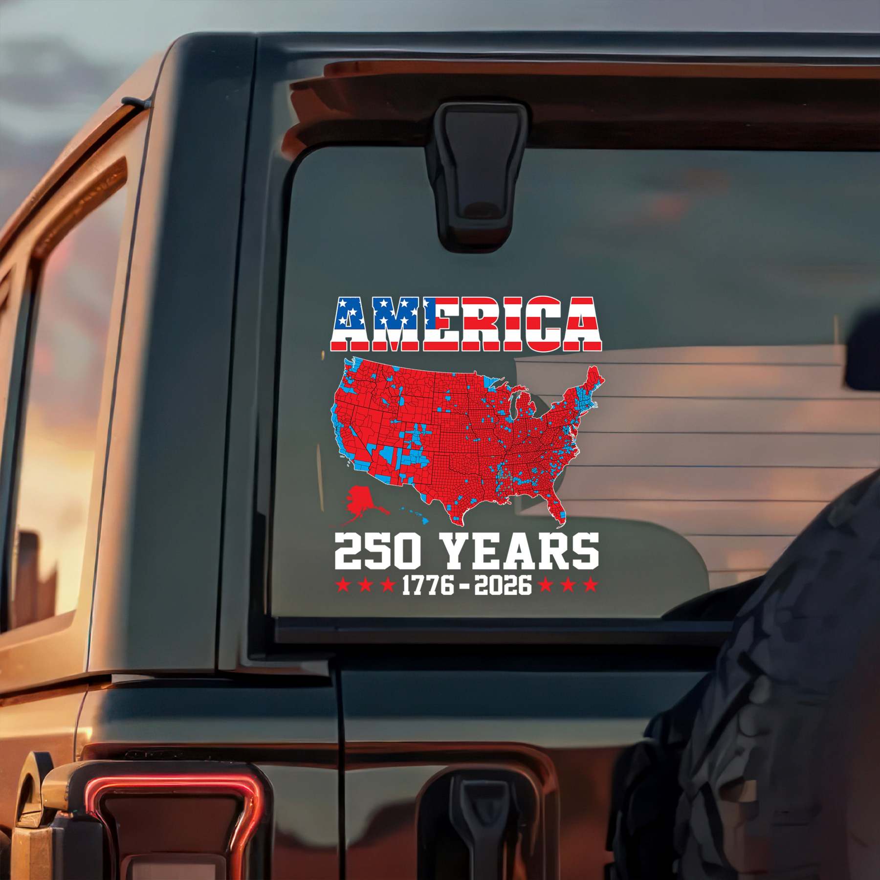 America 250 Years 1776 - 2026 Car Window Decal Sticker TH10 898517
