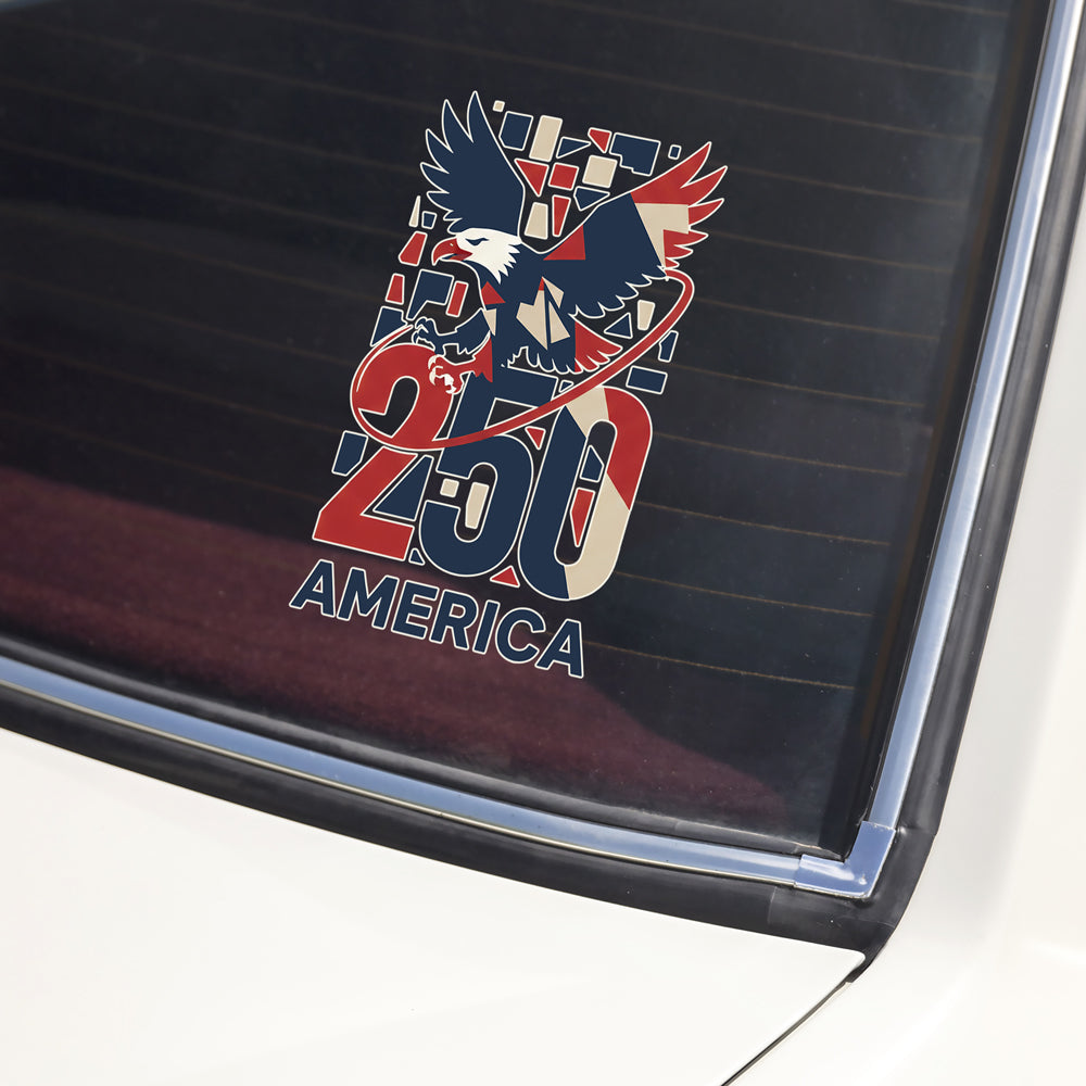 America 250 Bald Eagle In Flight - Mosaic Design Car Window Decal Sticker LM32 897871