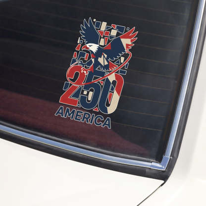 America 250 Bald Eagle In Flight - Mosaic Design Car Window Decal Sticker LM32 897871