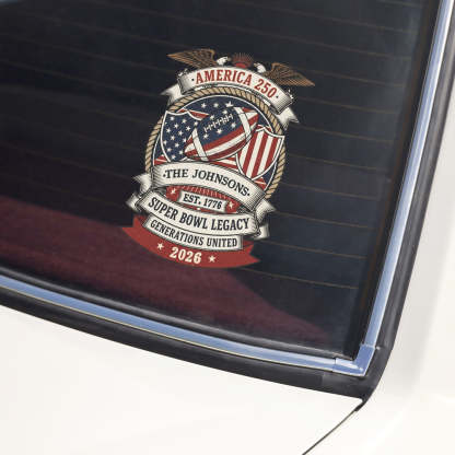Custom Family Name American 250 Super Bowl Legacy Car Window Decal Sticker LM32 897873