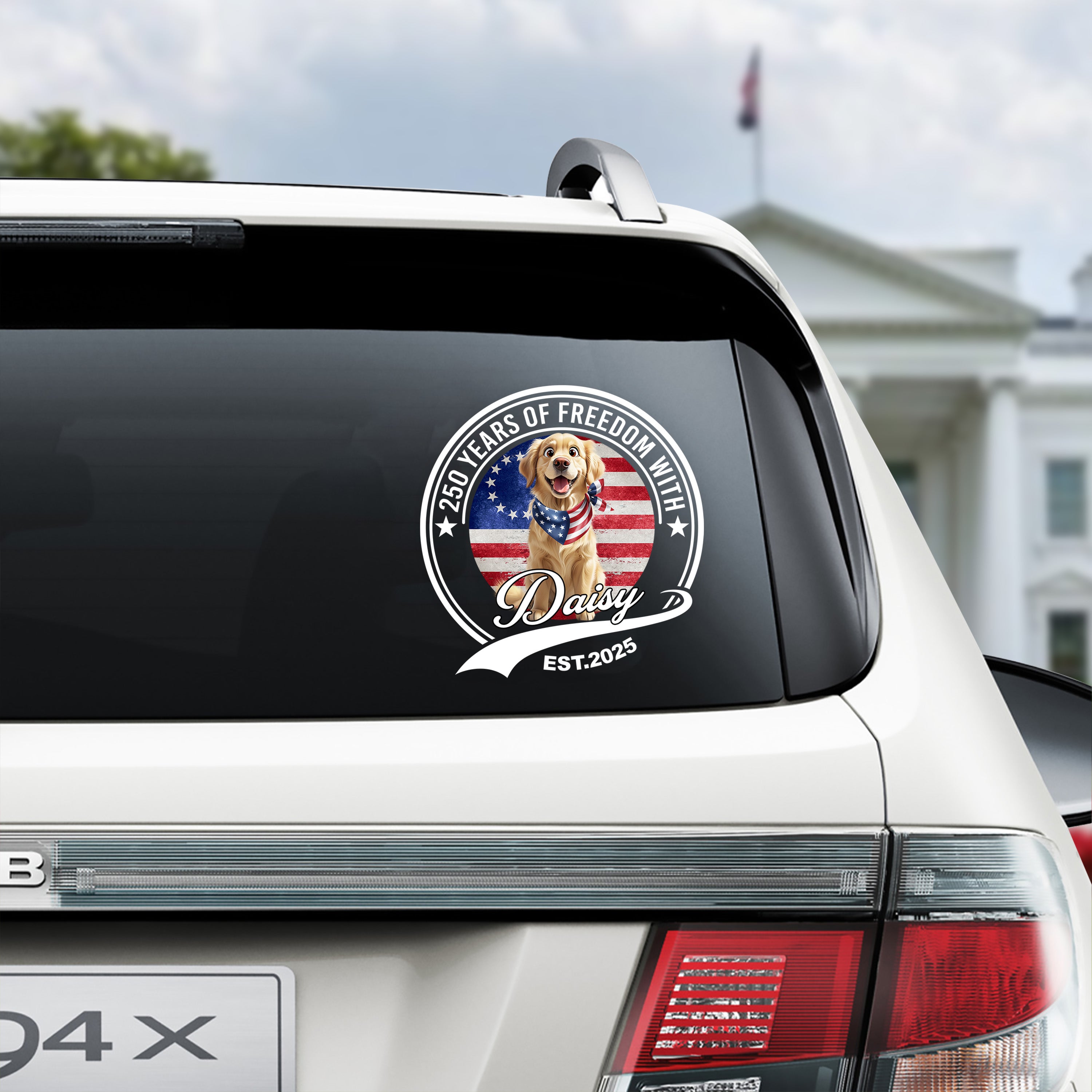 Personalized 250 Years Of Freedom With Dog Car Sticker HO82 901230