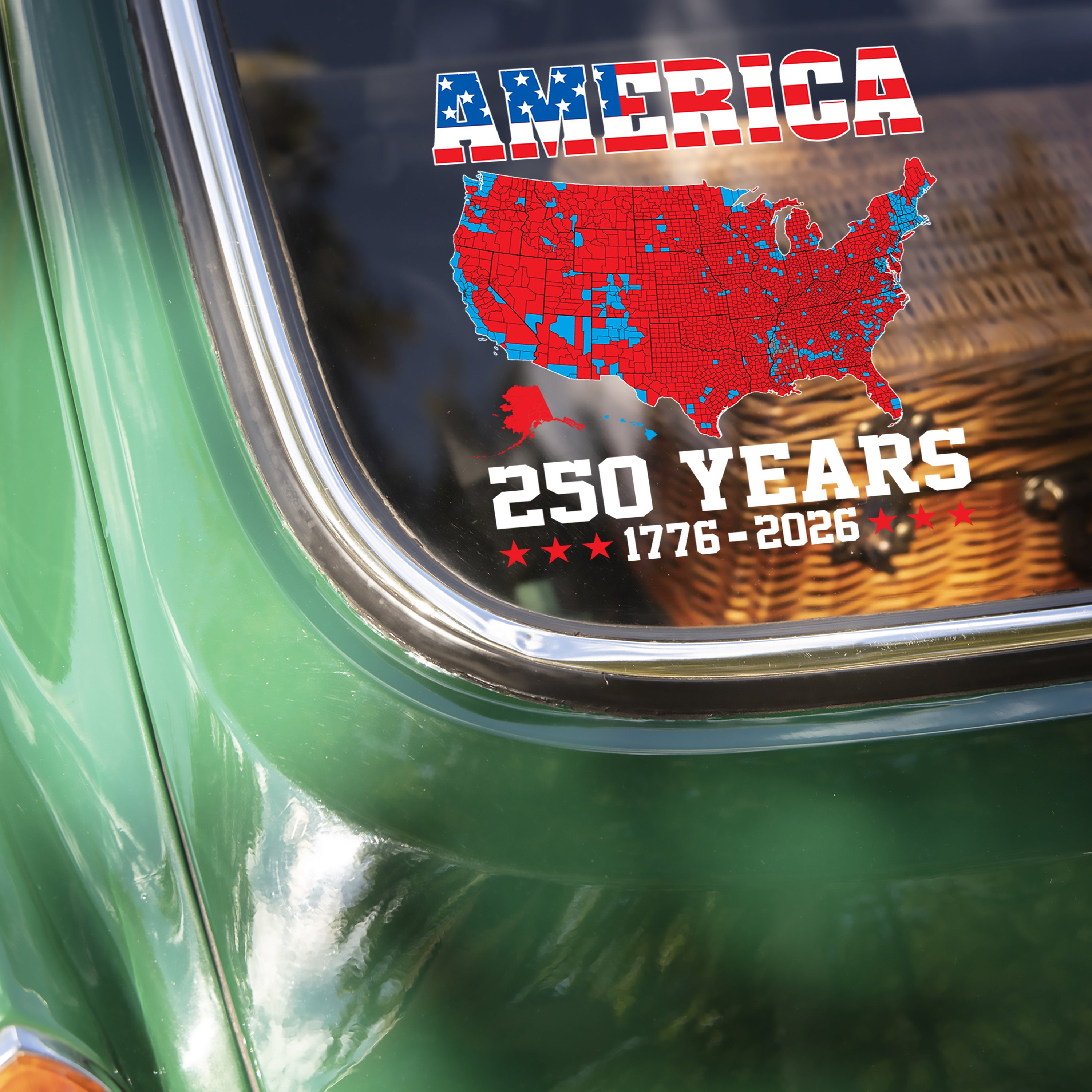 America 250 Years 1776 - 2026 Car Window Decal Sticker TH10 898517