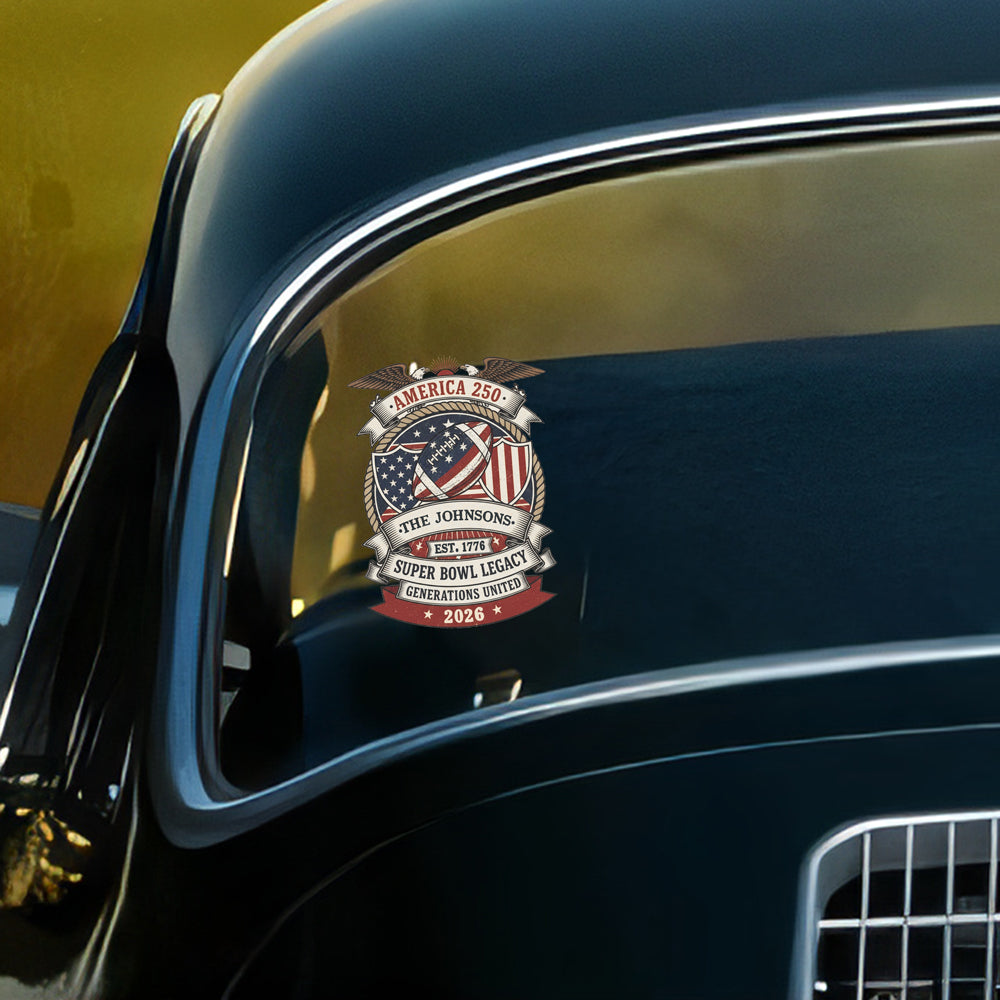 Custom Family Name American 250 Super Bowl Legacy Car Window Decal Sticker LM32 897873