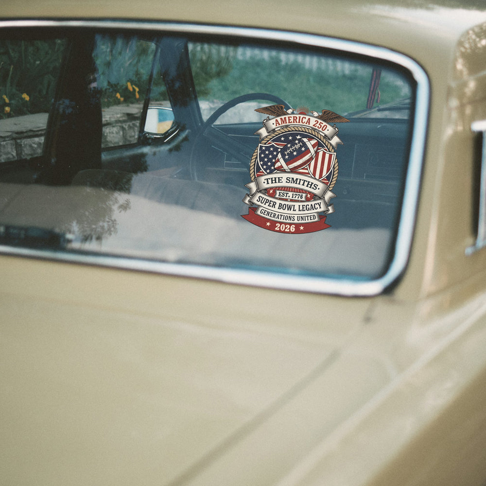 Custom Family Name American 250 Super Bowl Legacy Car Window Decal Sticker LM32 897873