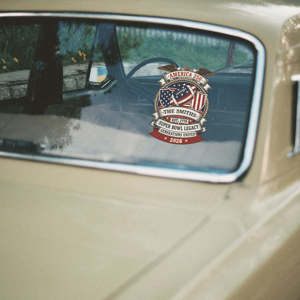 Custom Family Name American 250 Super Bowl Legacy Car Window Decal Sticker LM32 897873