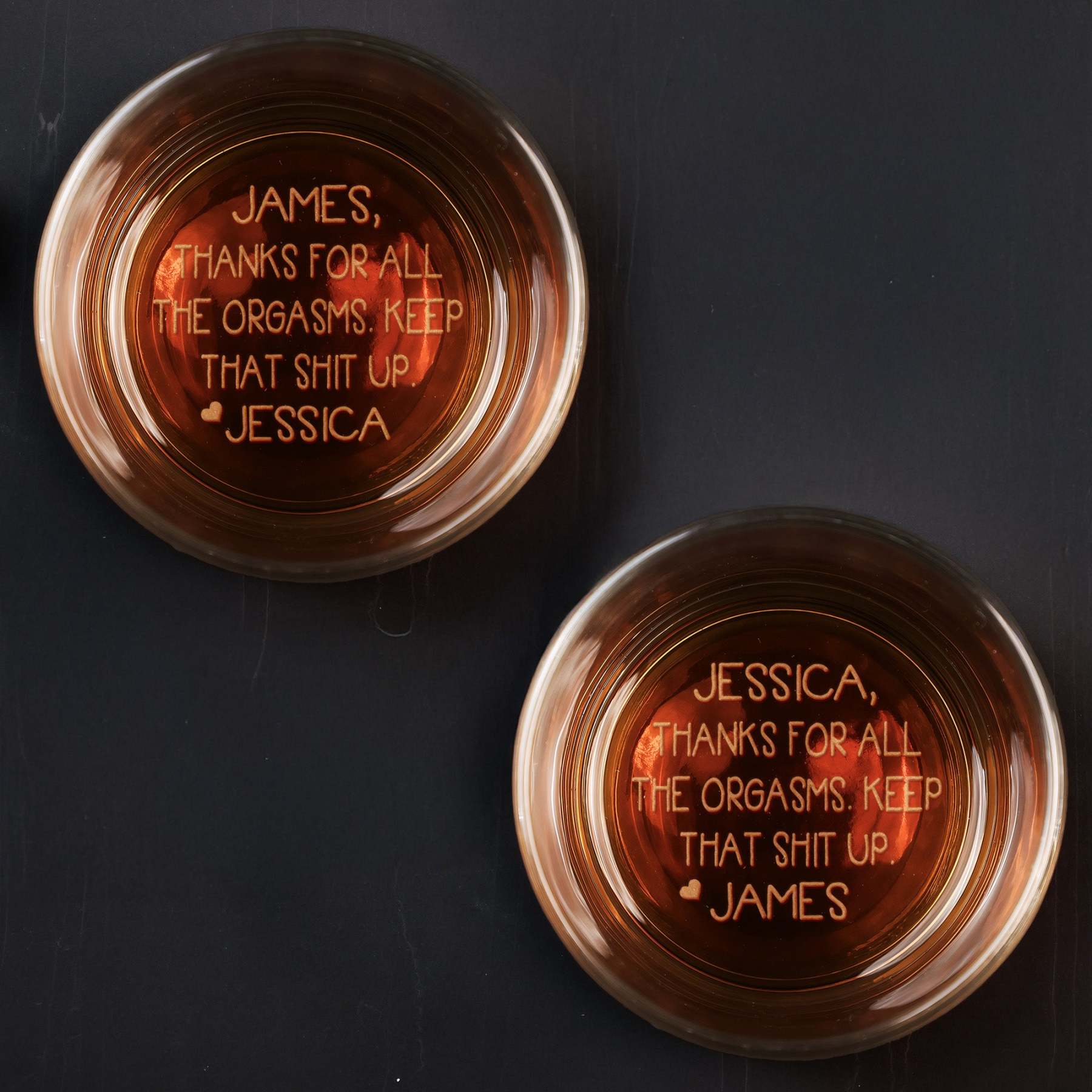 Thanks For All The Orgasms Anniversary Gift For Him - Personalized Engraved Whiskey Glass - Christmas Gift For Husband