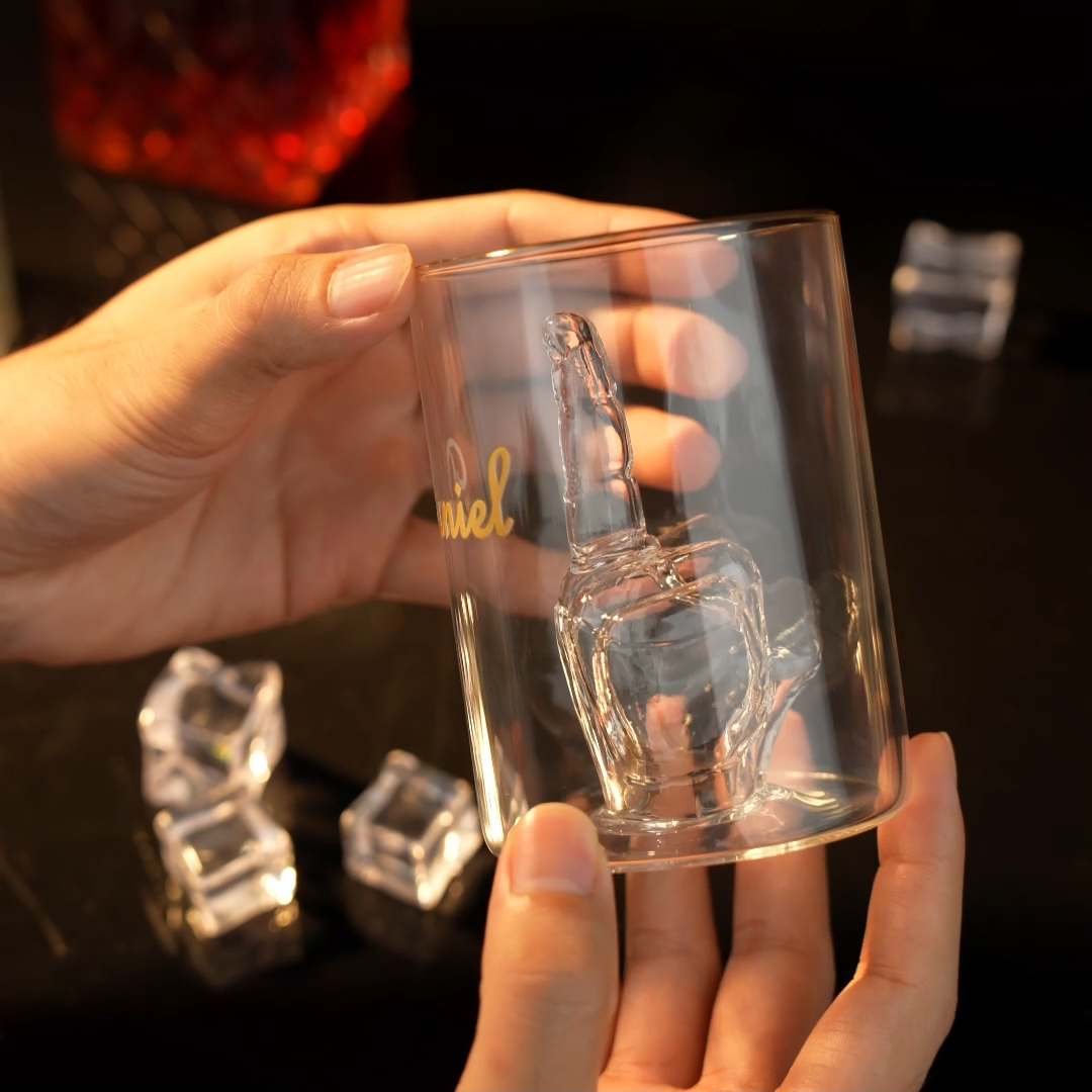 Custom Middle Finger Whiskey Decanter, Personalized Hand-Shaped Glass Bottle, Funny Novelty Gift for Men or Friends, Unique Gag Liquor Bottle