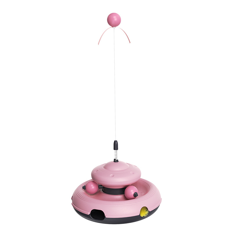 Pet products manufacturer wholesale company's new popular Amazon orbital turntable ball feather cat toy cat stick