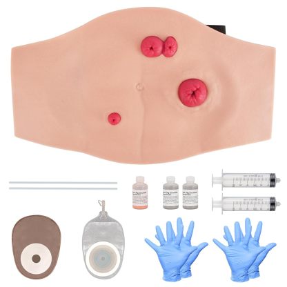 Wearable Belly Ostomy Care Trainer Kit with Simulated Excretion