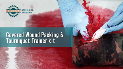 Covered Gunshot Wound Packing and Tourniquet Training Kit