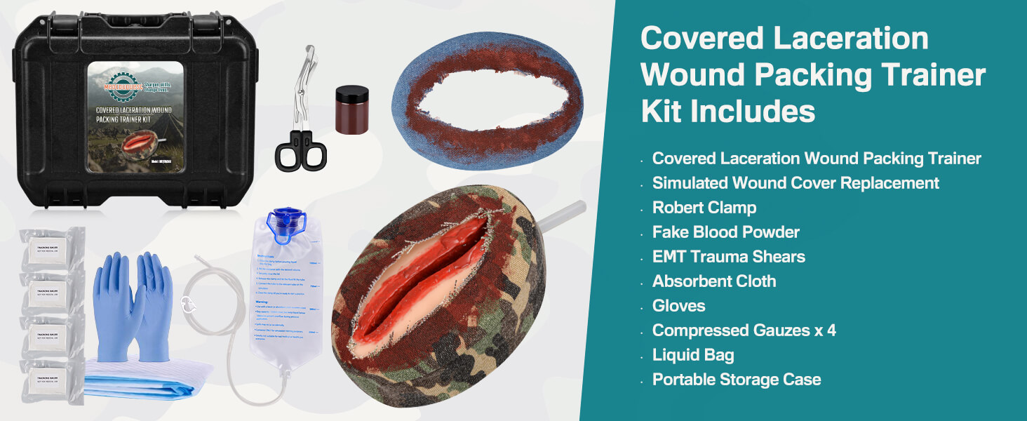 Covered Incision Wound Bleeding Control Training Kit Contents