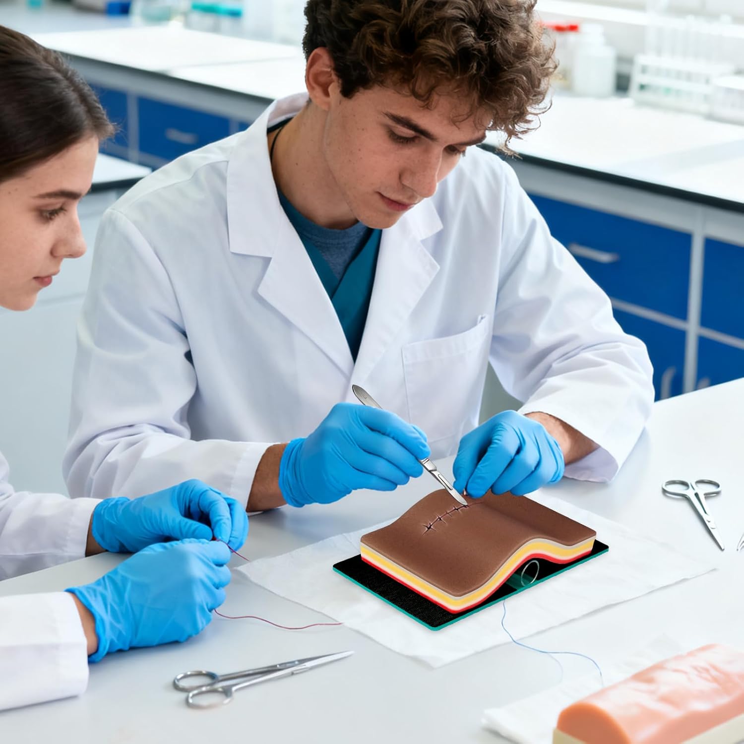 Advanced 5-Layer Suture Practice Pad with Tension Base