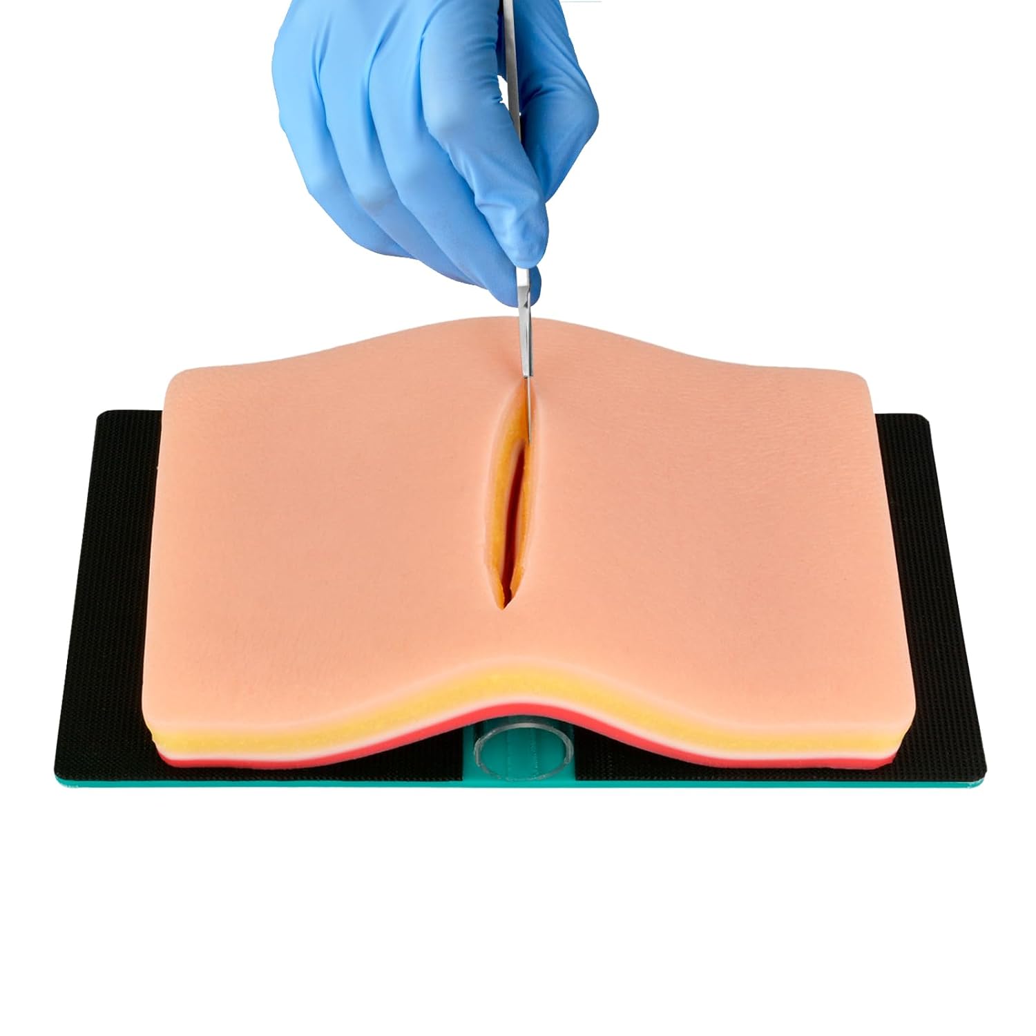 DIY Suture Training Pad with Advanced 5-Layer Skin Simulation & Magic Tape Tension Base, Light Skin