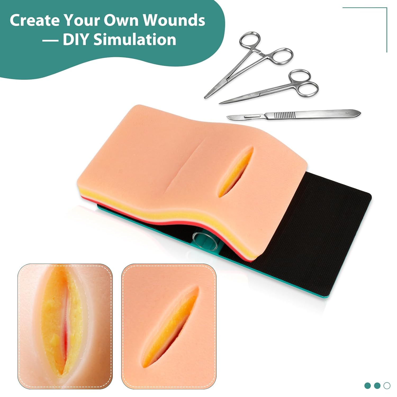 Advanced 5-Layer Skin Suture Pad for DIY Wound and Suture Training
