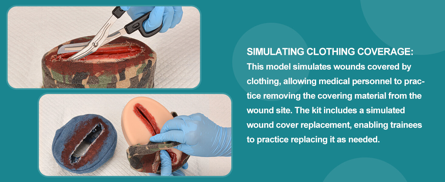 Realistic Incision Wound Bleeding Control Trainer with Clothing Cover